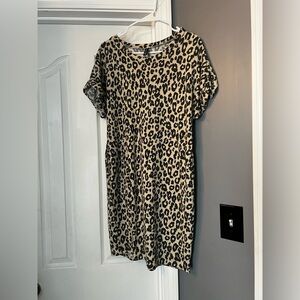Cheetah print t shirt dress size medium